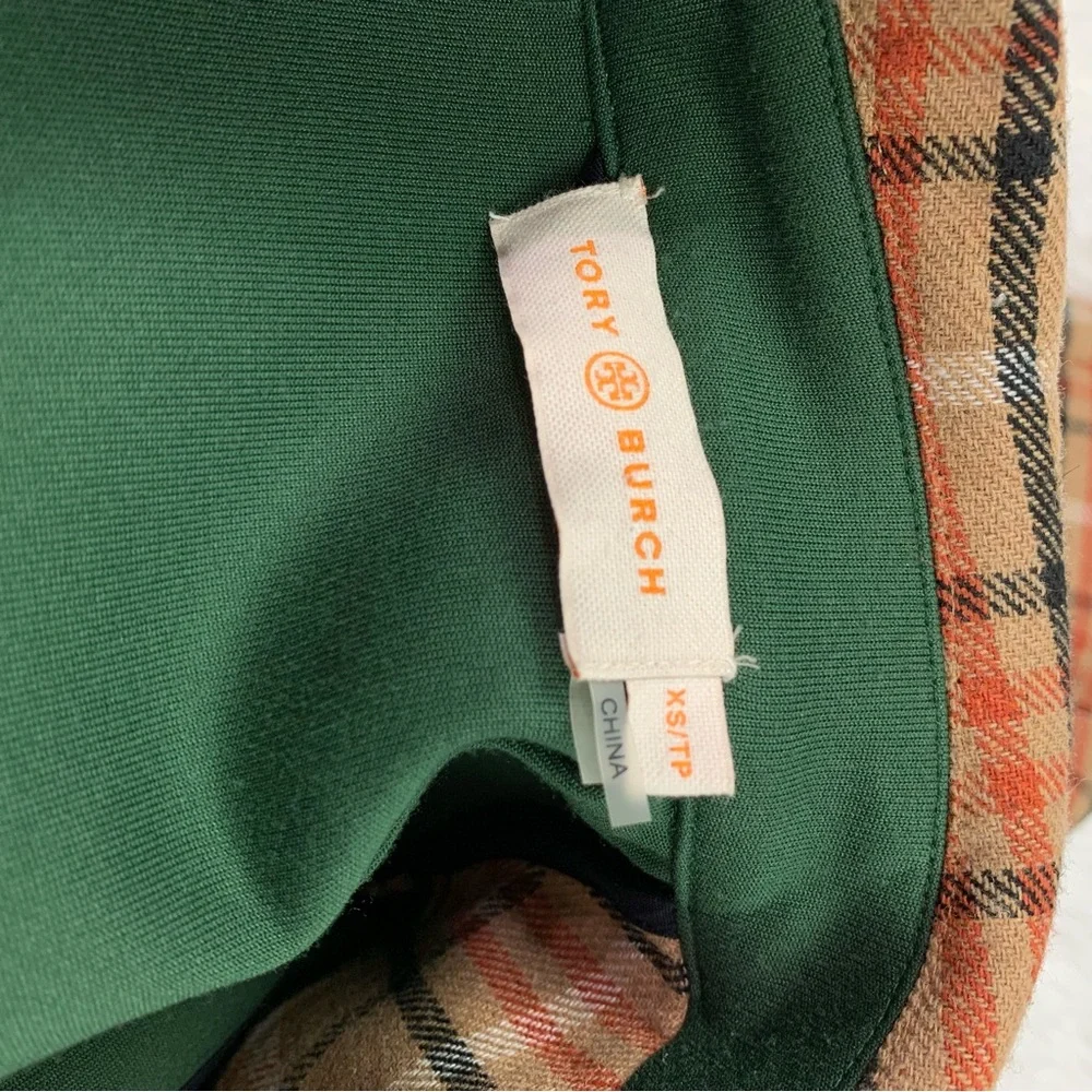 Tory Burch wool blend plaid double‎ breasted coat